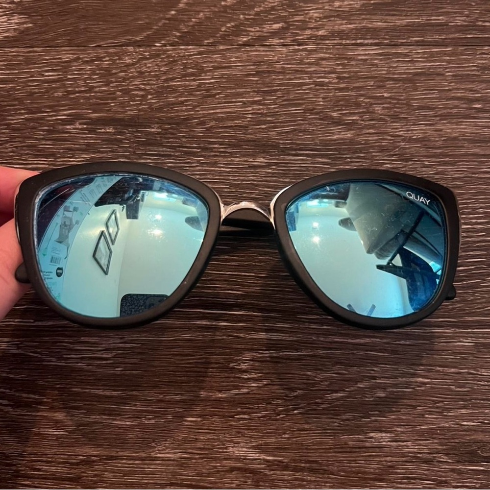Quay Australia Black Sunglasses with Blue Lenses